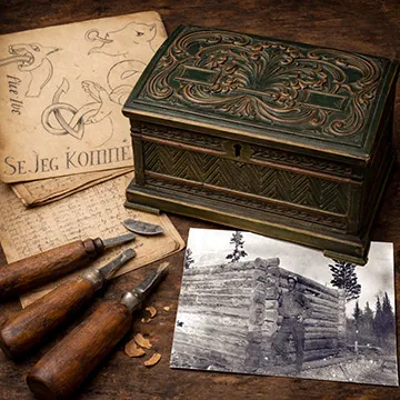 carved box collage